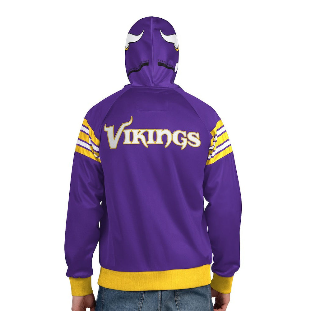 Minnesota Vikings Pro Player Helmet Full-Zip Hooded Track Jacket - Purple/Gold - NFL