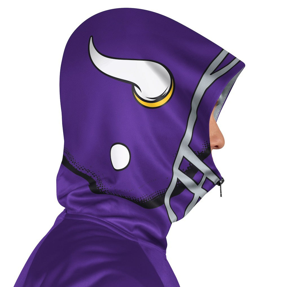 Minnesota Vikings Pro Player Helmet Full-Zip Hooded Track Jacket - Purple/Gold - NFL