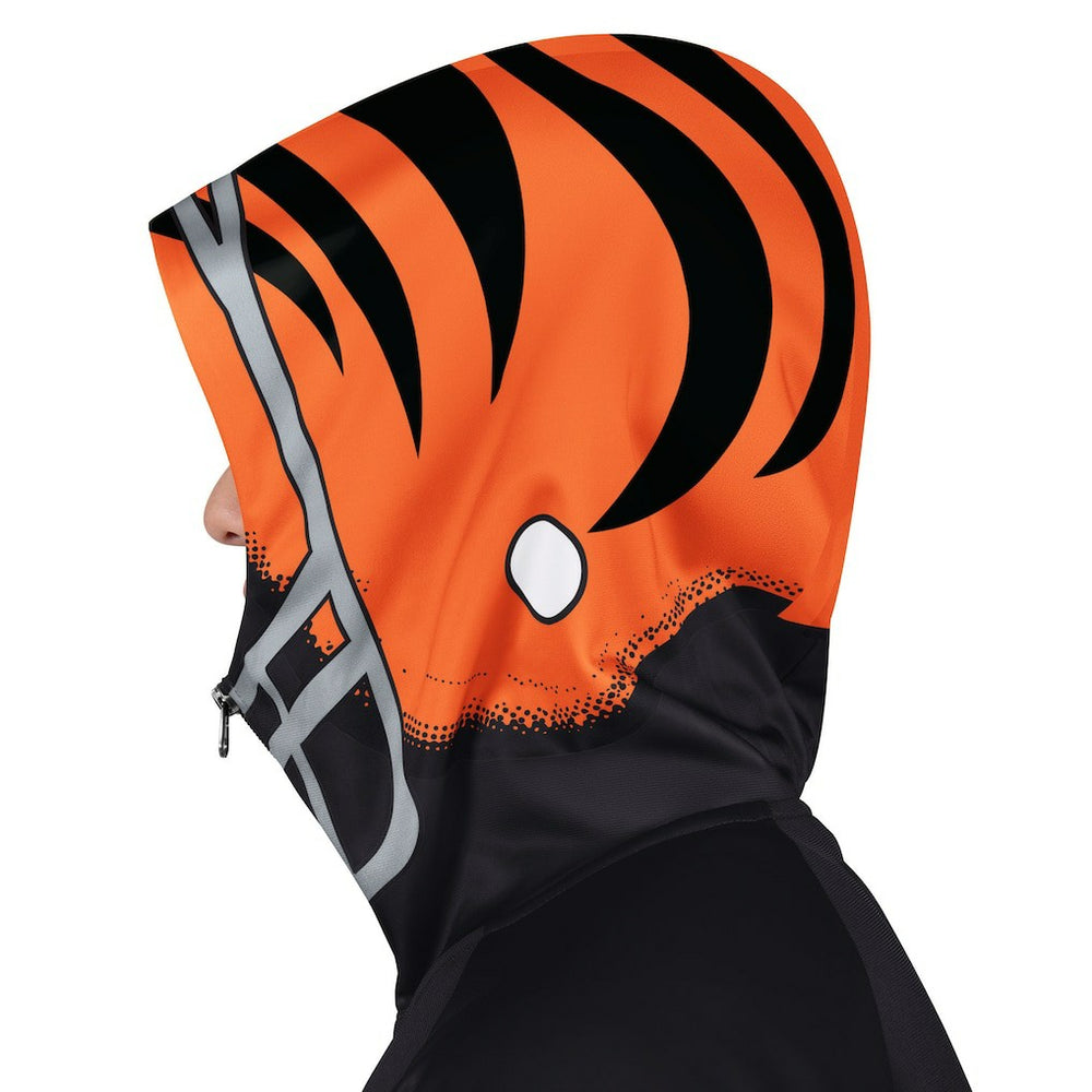 Cincinnati Bengals Pro Player Helmet Full-Zip Hooded Track Jacket - Black/Orange - NFL