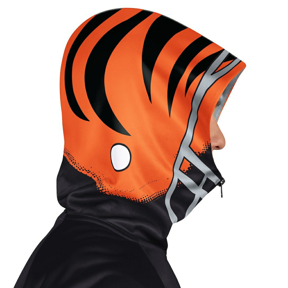 Cincinnati Bengals Pro Player Helmet Full-Zip Hooded Track Jacket - Black/Orange - NFL