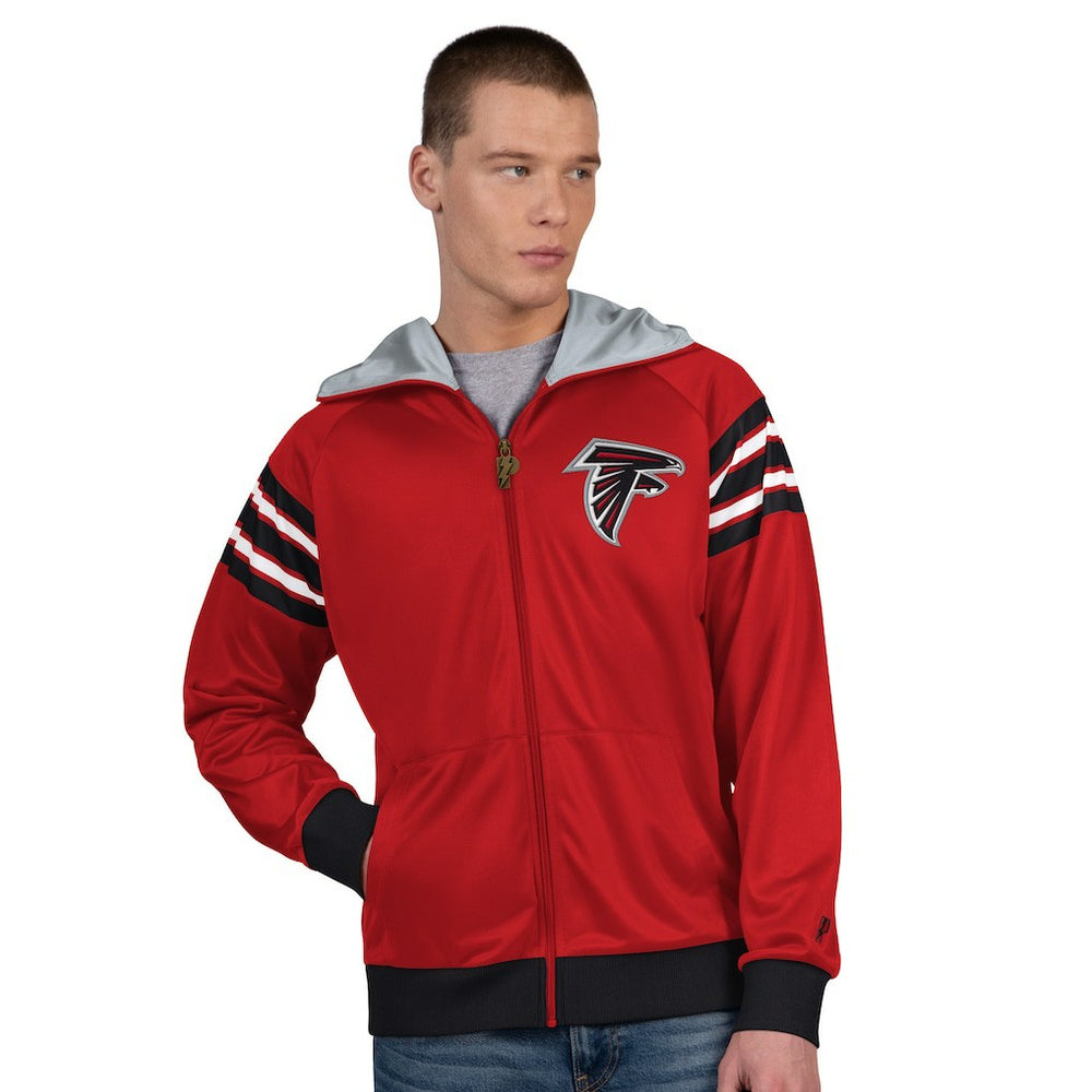 Atlanta Falcons Pro Player Helmet Full-Zip Hooded Track Jacket - Red/Black - NFL