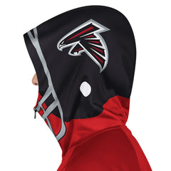 Atlanta Falcons Pro Player Helmet Full-Zip Hooded Track Jacket - Red/Black - NFL