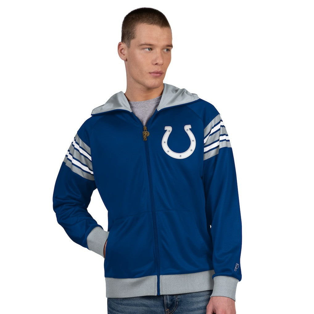 Indianapolis Colts Pro Player Helmet Full-Zip Hooded Track Jacket - Royal/White - NFL