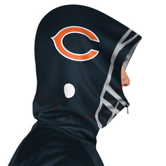 Chicago Bears Pro Player Helmet Full-Zip Hooded Track Jacket - Navy/Orange - NFL