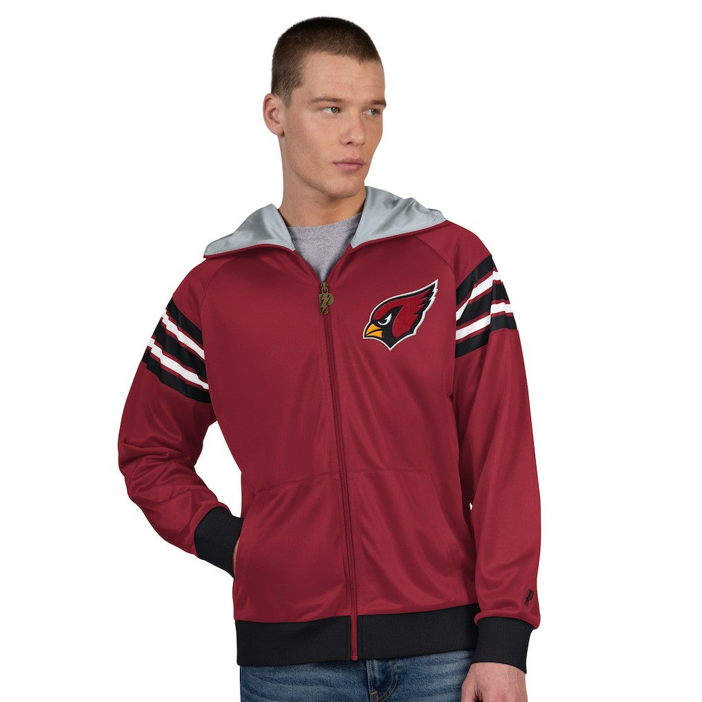 Arizona Cardinals Pro Player Helmet Full-Zip Hooded Track Jacket - Cardinal/White - NFL