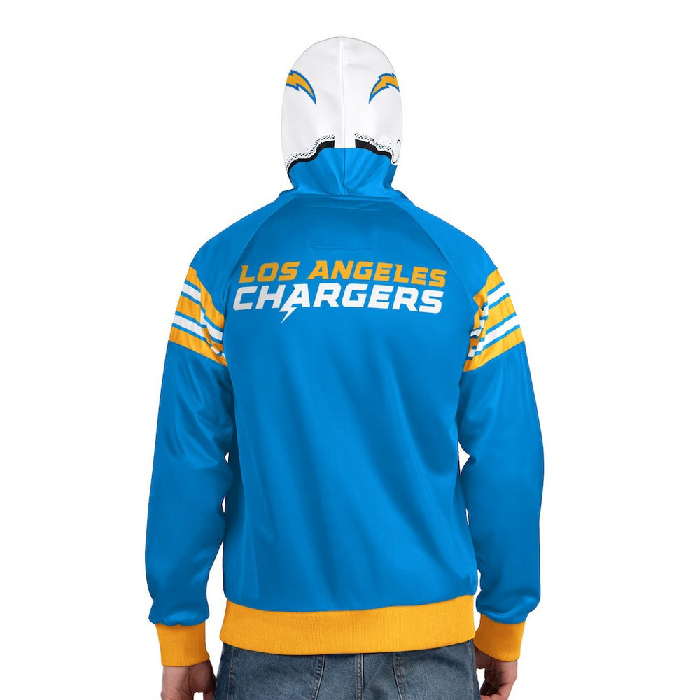 Los Angeles Chargers Pro Player Helmet Full-Zip Hooded Track Jacket - Powder Blue/White - NFL
