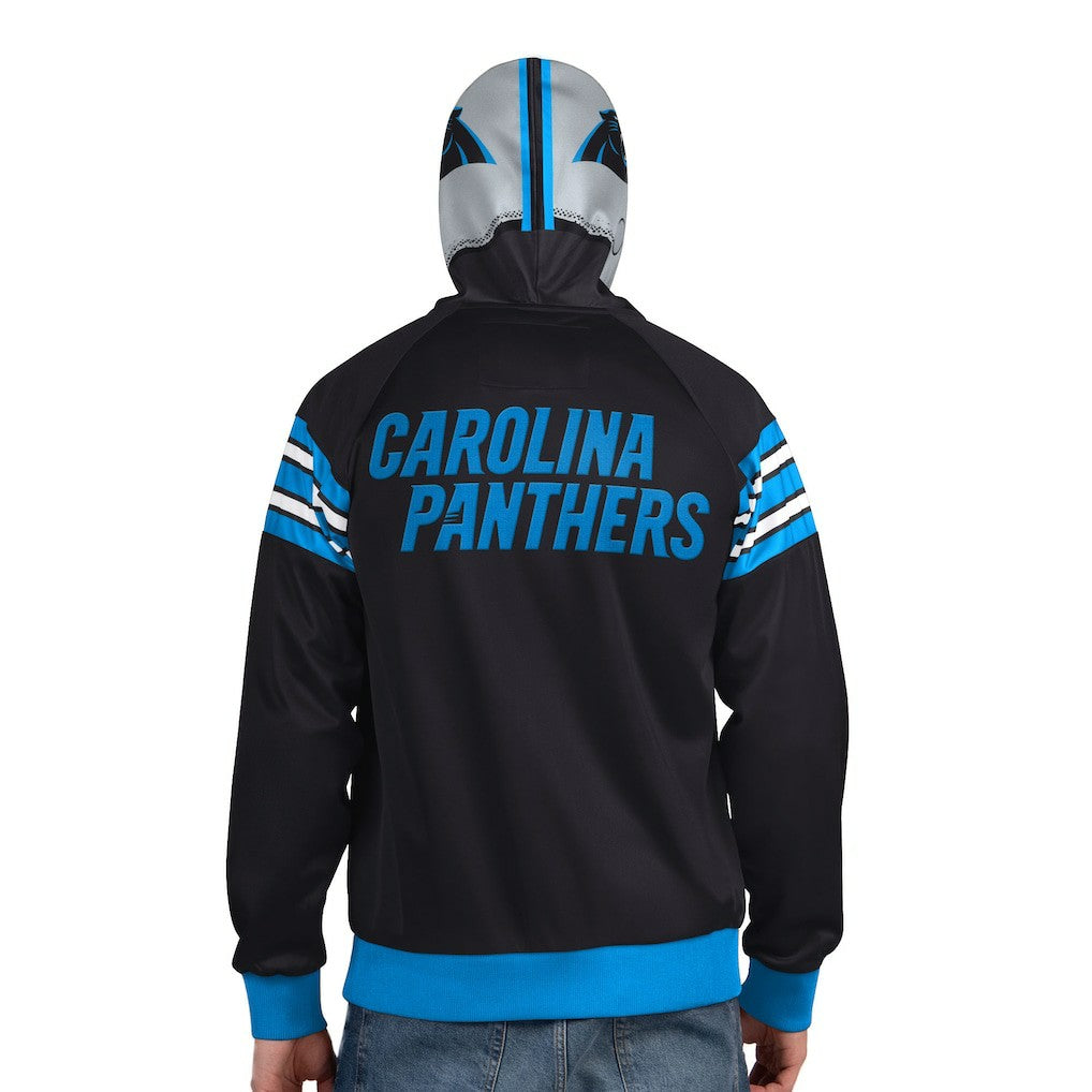 Carolina Panthers Pro Player Helmet Full-Zip Hooded Track Jacket - Black/Silver - NFL