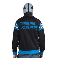 Carolina Panthers Pro Player Helmet Full-Zip Hooded Track Jacket - Black/Silver - NFL