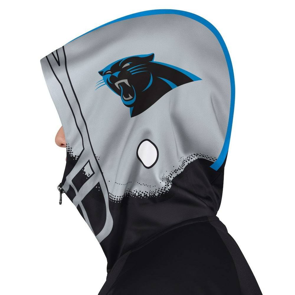 Carolina Panthers Pro Player Helmet Full-Zip Hooded Track Jacket - Black/Silver - NFL