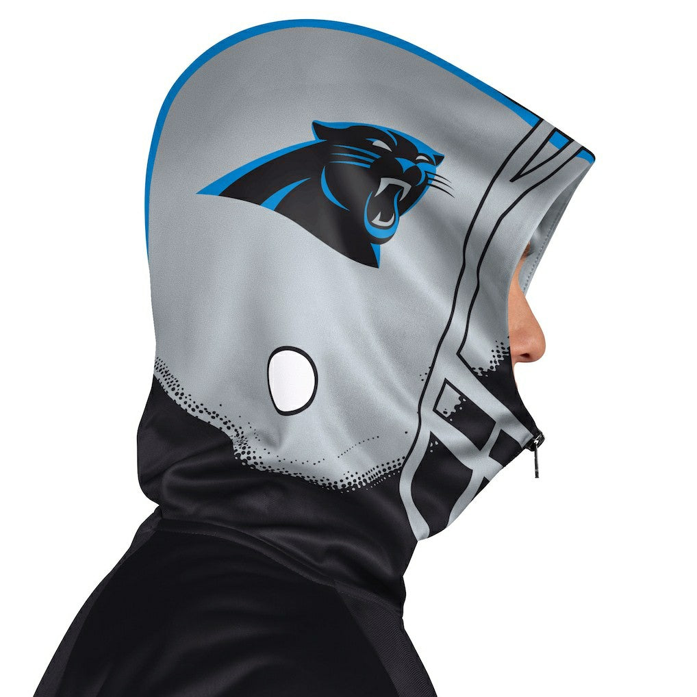 Carolina Panthers Pro Player Helmet Full-Zip Hooded Track Jacket - Black/Silver - NFL