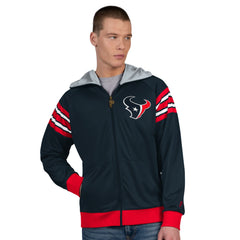 Houston Texans Pro Player Helmet Full-Zip Hooded Track Jacket - Navy/Red - NFL