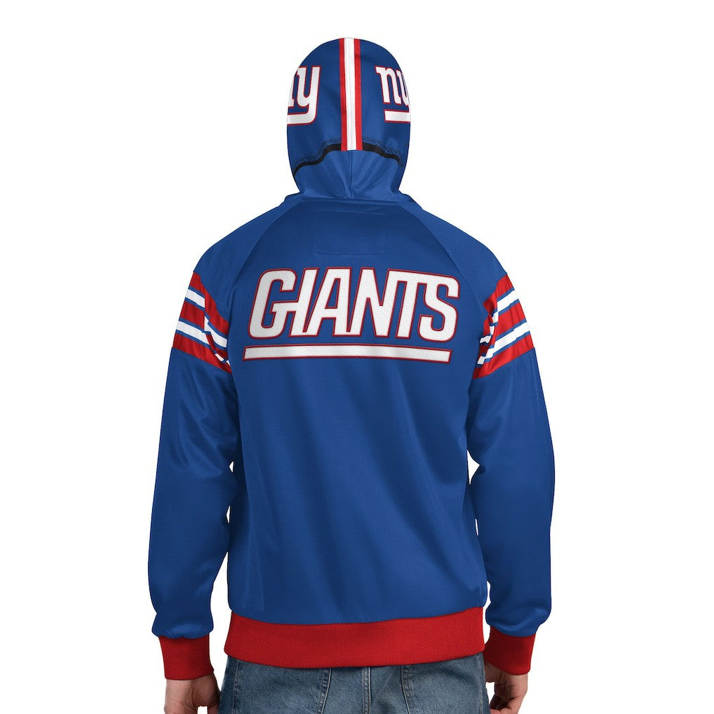 New York Giants Pro Player Helmet Full-Zip Hooded Track Jacket - Royal/Red - NFL