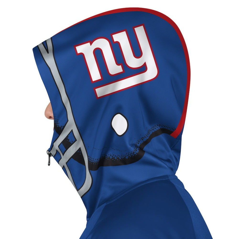New York Giants Pro Player Helmet Full-Zip Hooded Track Jacket - Royal/Red - NFL