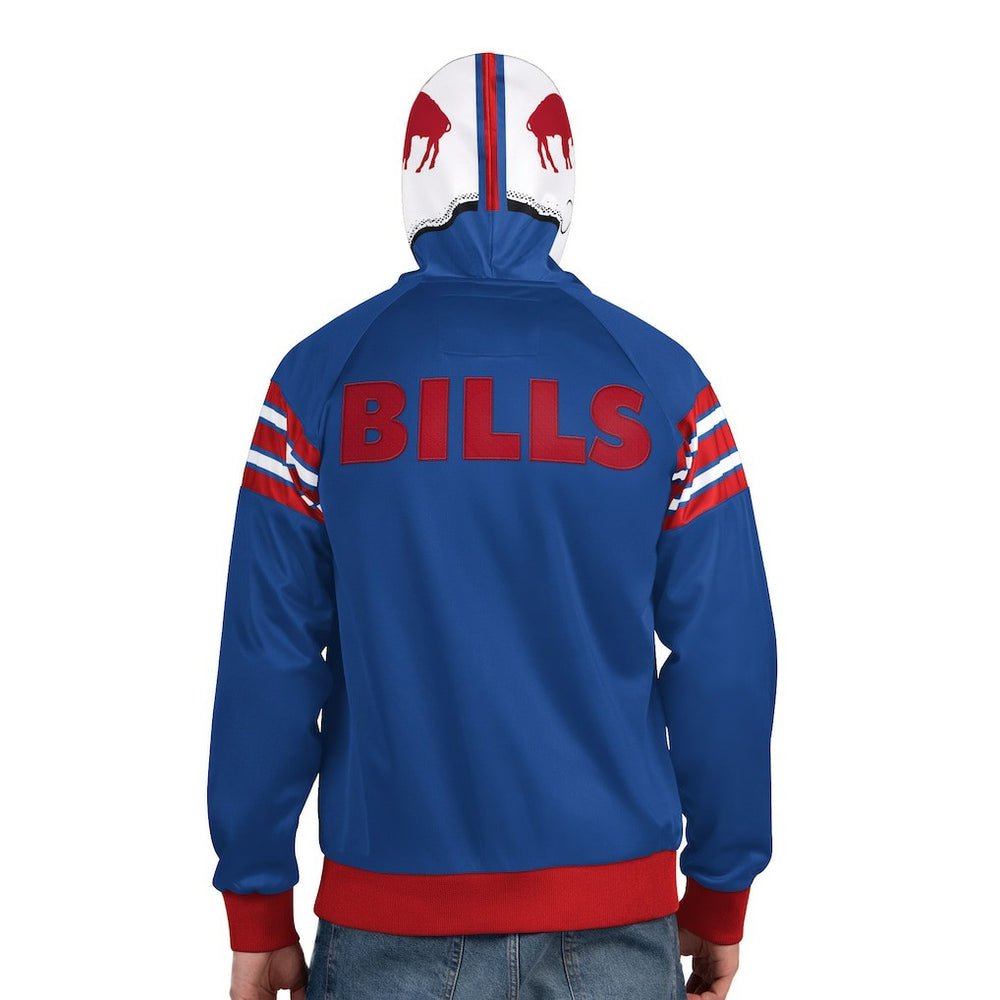 Buffalo Bills Pro Player Retro Helmet Full-Zip Hooded Track Jacket - Royal/Red - NFL