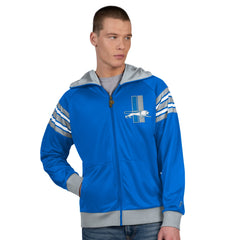 Detroit Lions Pro Player Retro Helmet Full-Zip Hooded Track Jacket - Blue/Silver - NFL