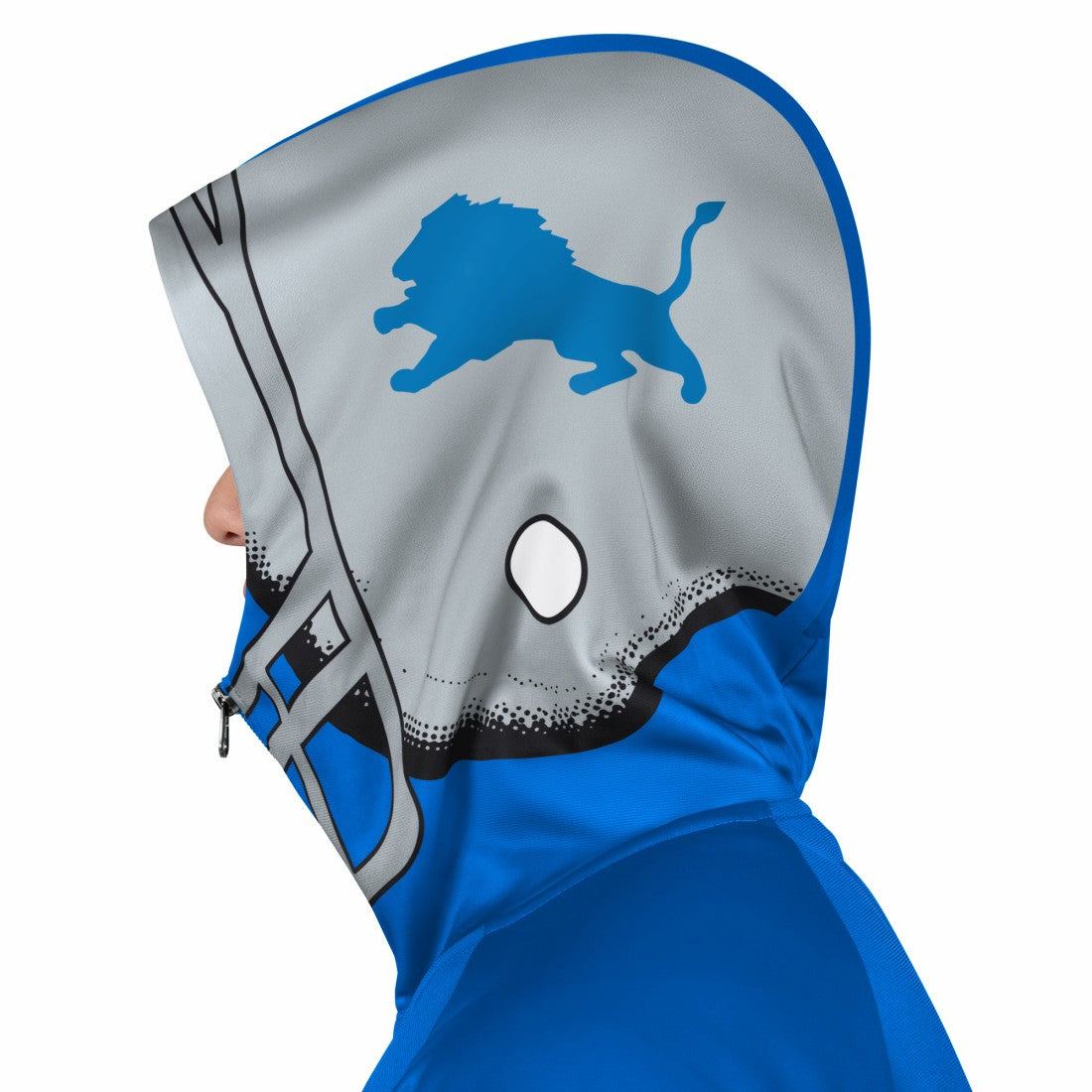 Detroit Lions Pro Player Retro Helmet Full-Zip Hooded Track Jacket - Blue/Silver - NFL