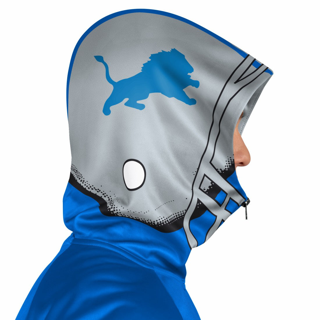 Detroit Lions Pro Player Retro Helmet Full-Zip Hooded Track Jacket - Blue/Silver - NFL