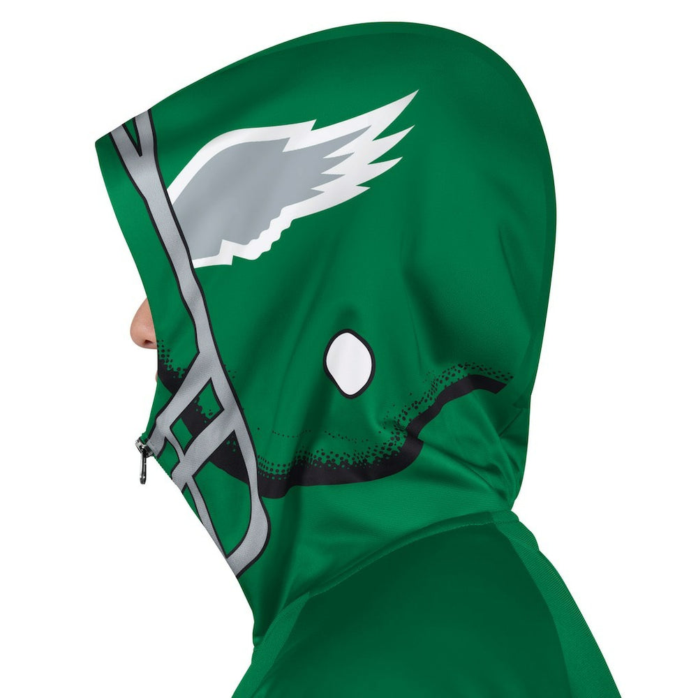 Philadelphia Eagles Pro Player Retro Helmet Full-Zip Hooded Track Jacket - Kelly Green/Black - NFL