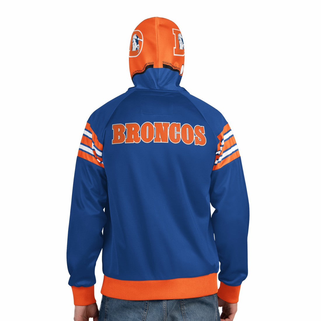 Denver Broncos Pro Player Retro Helmet Full-Zip Hooded Track Jacket - Royal/Orange - NFL