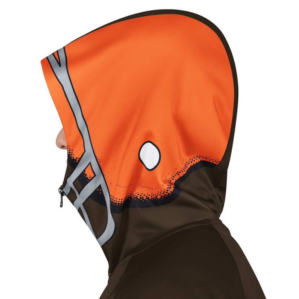 Cleveland Browns Pro Player Retro Helmet Full-Zip Hooded Track Jacket - Brown/Orange - NFL