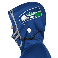 Seattle Seahawks Pro Player Retro Helmet Full-Zip Hooded Track Jacket - Royal/Green - NFL