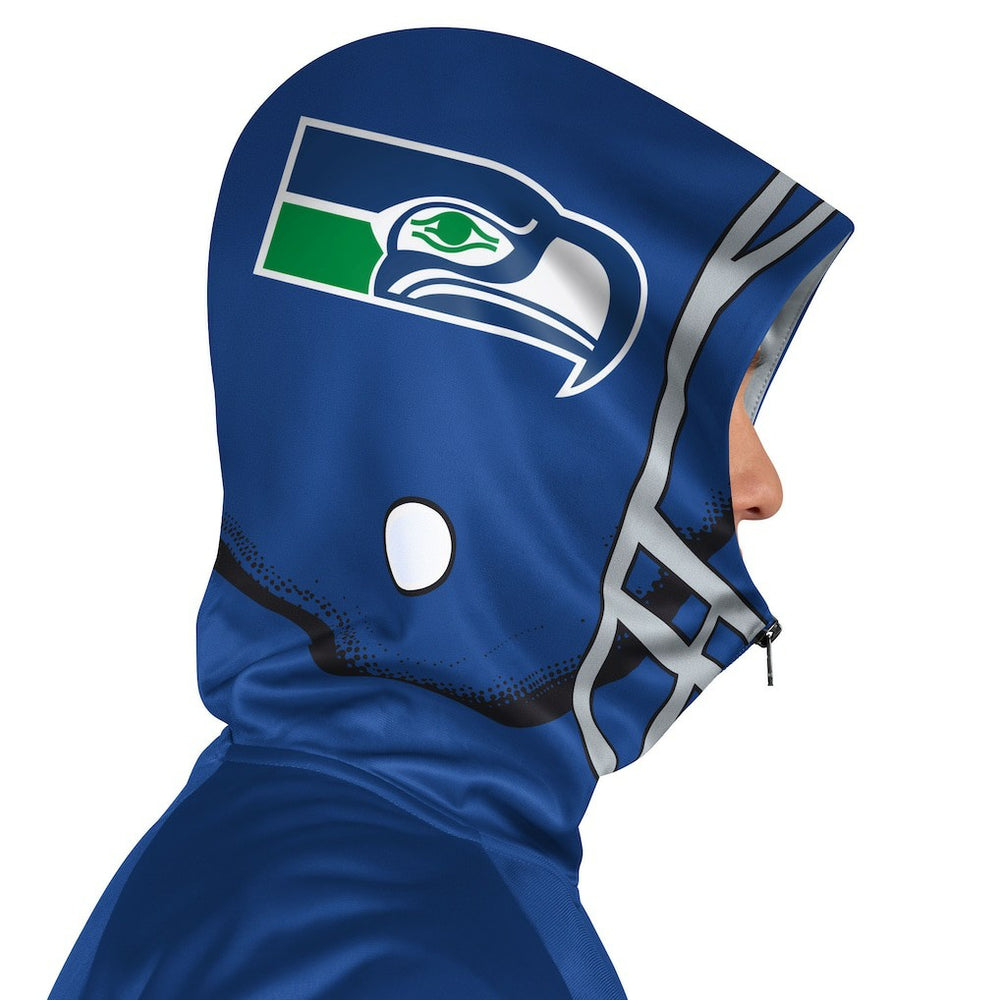 Seattle Seahawks Pro Player Retro Helmet Full-Zip Hooded Track Jacket - Royal/Green - NFL