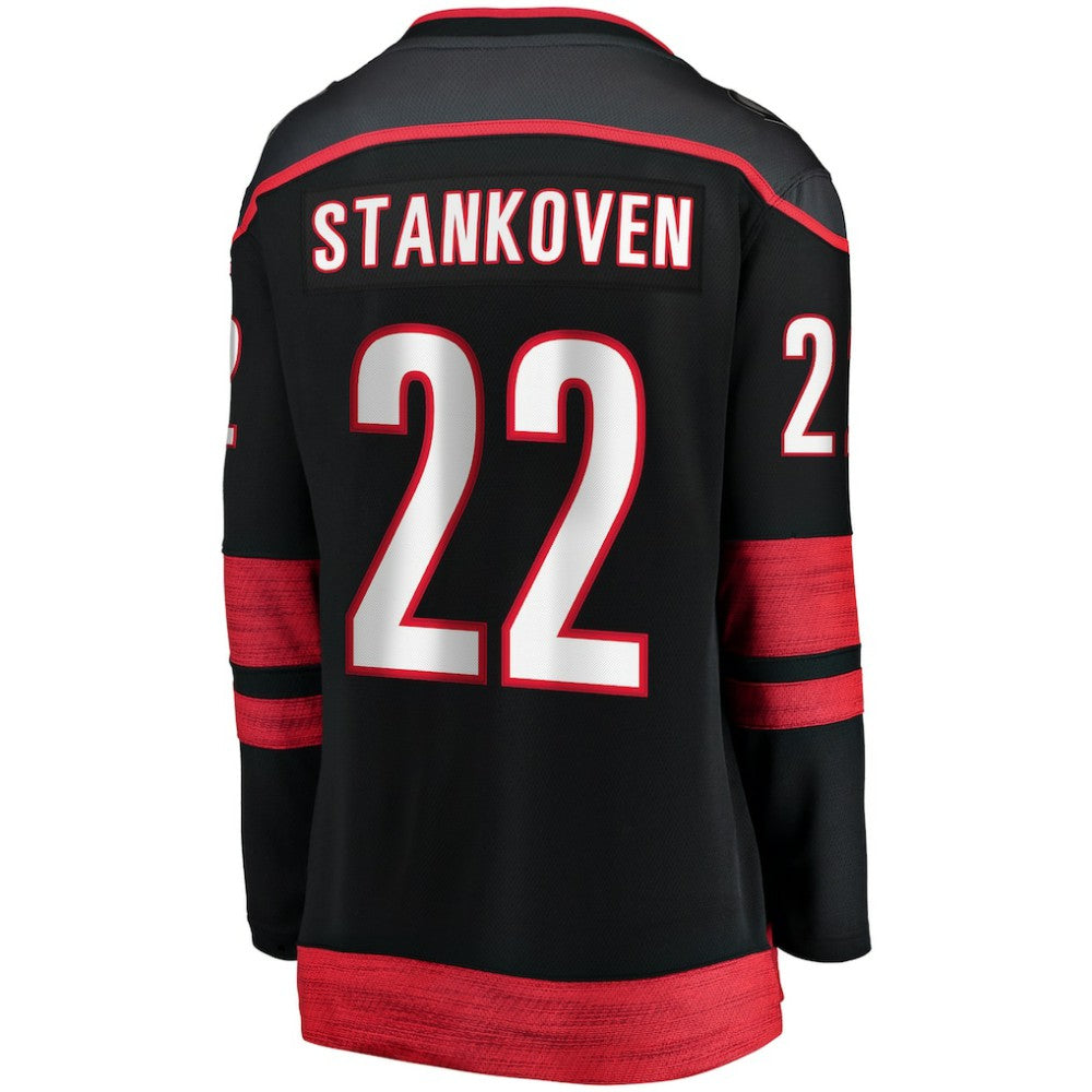 Logan Stankoven Carolina Hurricanes Fanatics Women's Home Breakaway Player Jersey - Black | Fanatics Clearance
