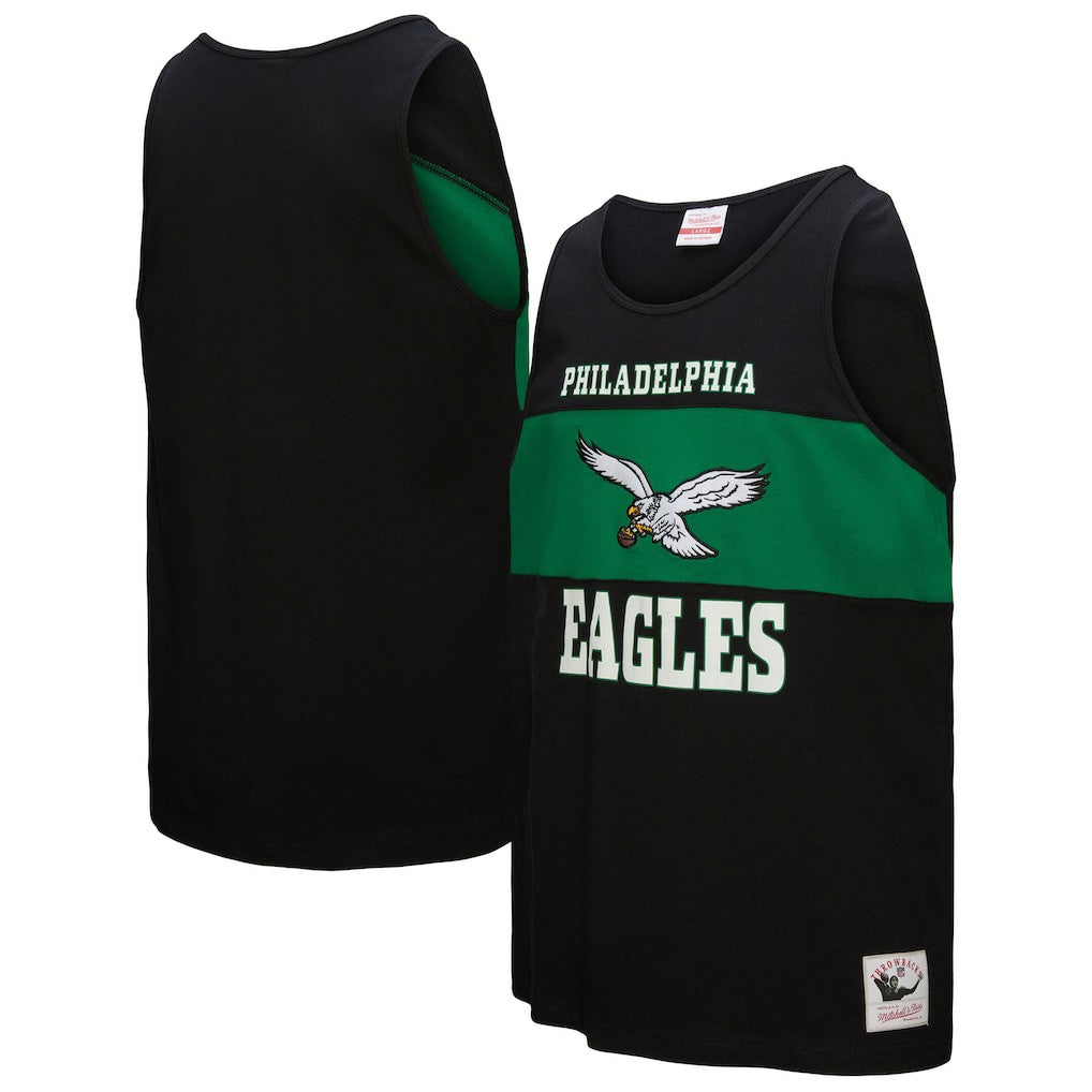 Philadelphia Eagles Retro Colorblock Tank Top - Black - Mitchell & Ness