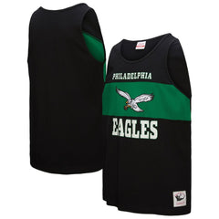 Philadelphia Eagles Retro Colorblock Tank Top - Black - Mitchell & Ness