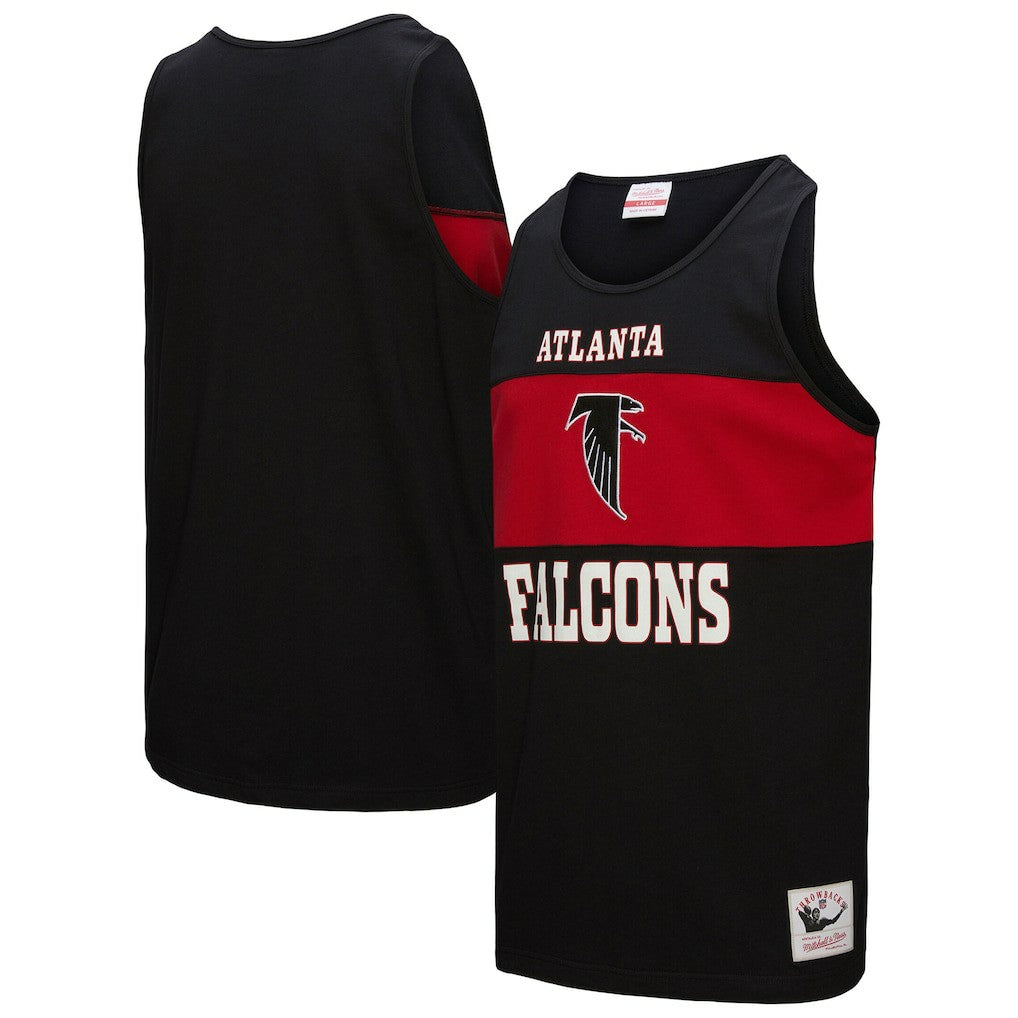 Atlanta Falcons Retro Colorblock Tank Top - Black - Mitchell & Ness