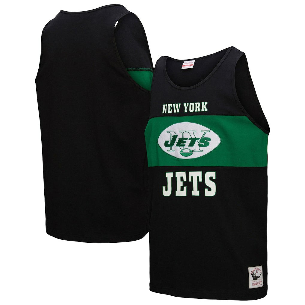 New York Jets Retro Colorblock Tank Top - Black - Mitchell & Ness