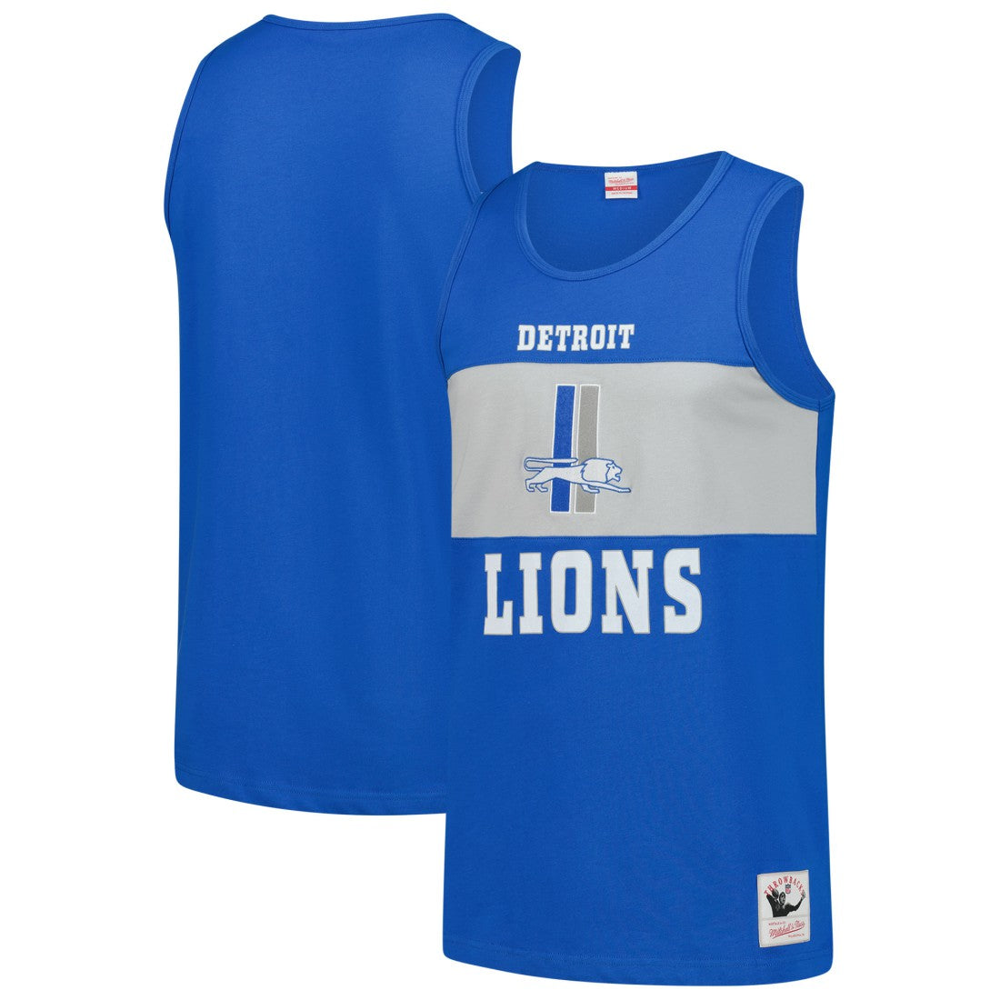 Detroit Lions Retro Colorblock Tank Top - Blue - Mitchell & Ness