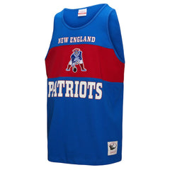 New England Patriots Retro Colorblock Tank Top - Royal - Mitchell & Ness