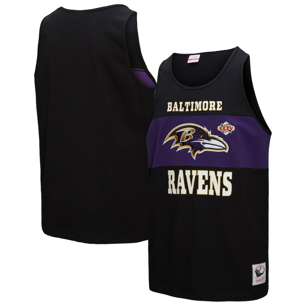 Baltimore Ravens Retro Colorblock Tank Top - Black - Mitchell & Ness