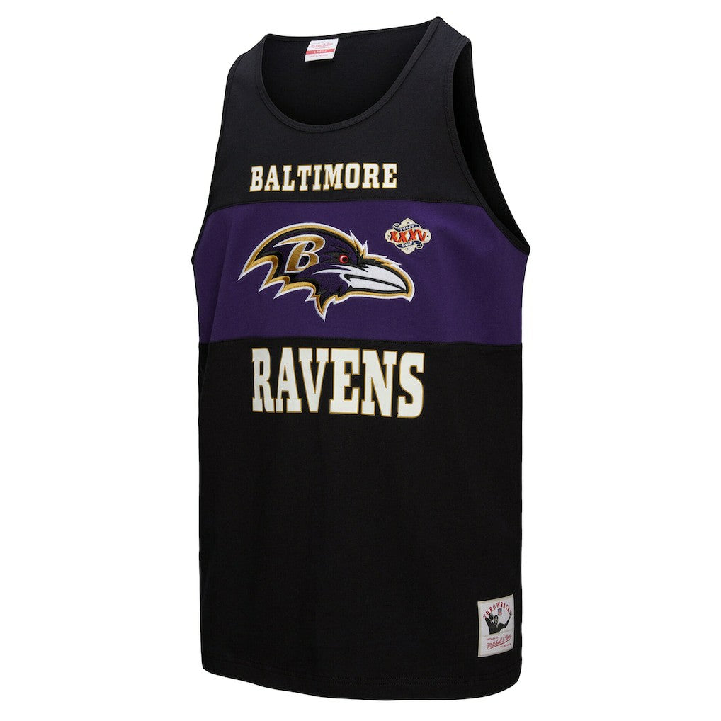 Baltimore Ravens Retro Colorblock Tank Top - Black - Mitchell & Ness