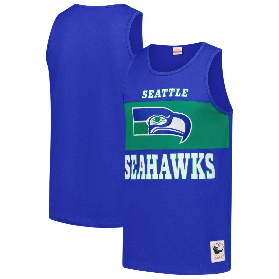 Seattle Seahawks Retro Colorblock Tank Top - Royal - Mitchell & Ness