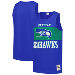 Seattle Seahawks Retro Colorblock Tank Top - Royal - Mitchell & Ness
