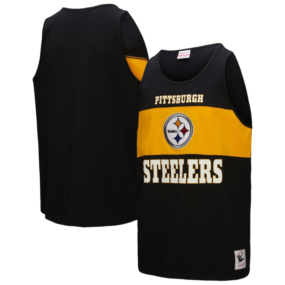 Pittsburgh Steelers Retro Colorblock Tank Top - Black - Mitchell & Ness