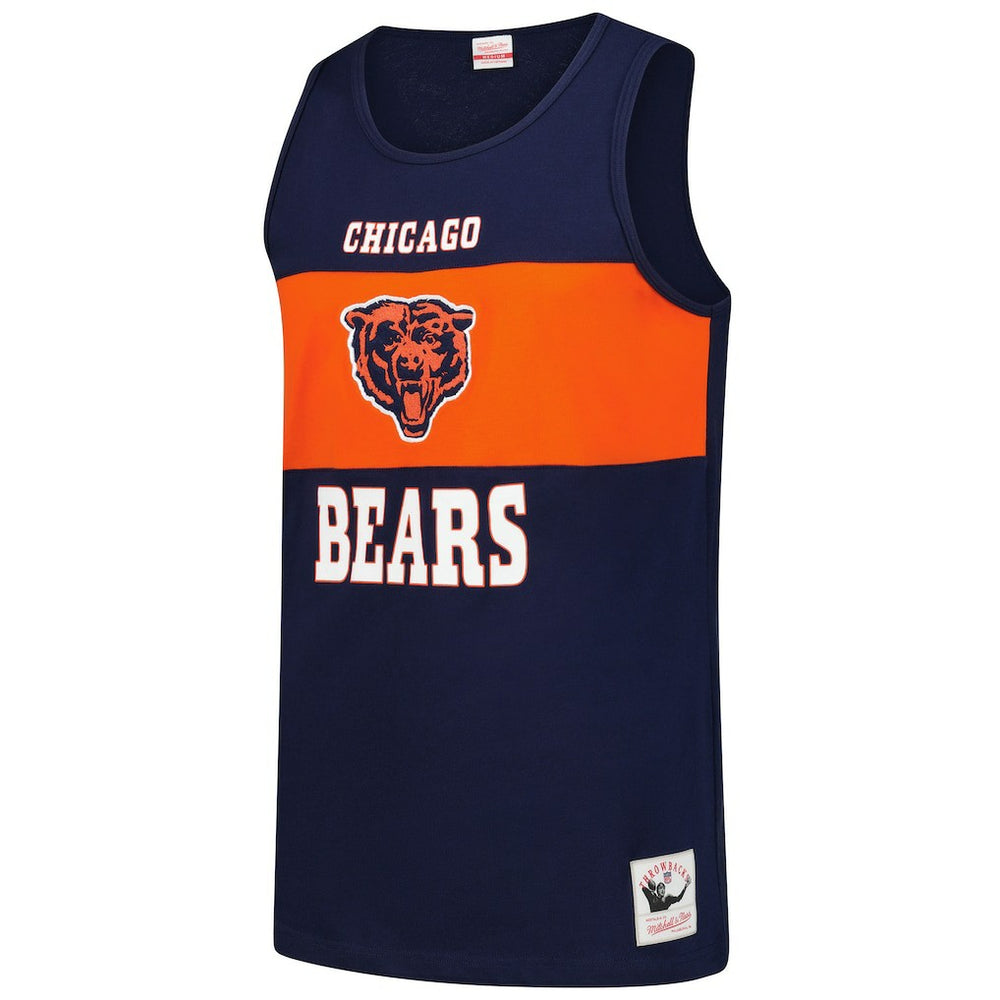 Chicago Bears Retro Colorblock Tank Top - Navy - Mitchell & Ness