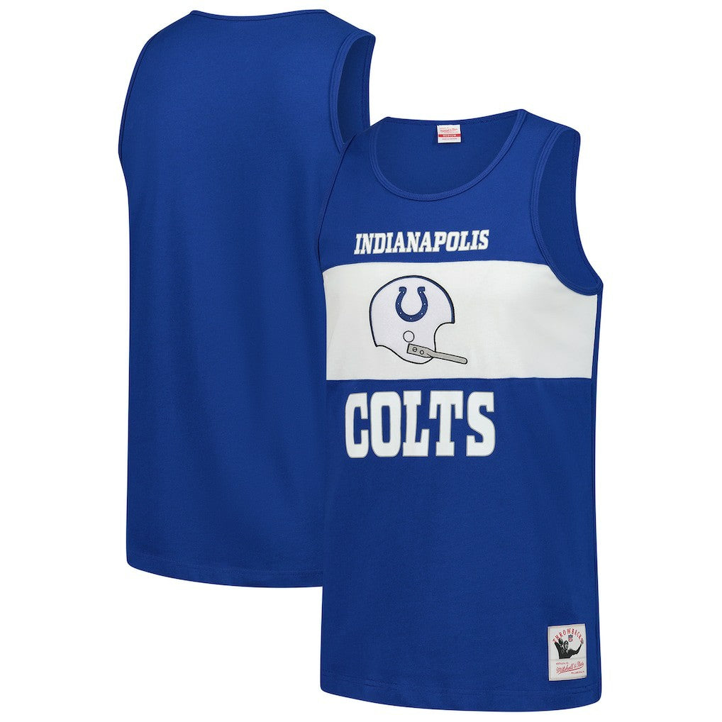 Indianapolis Colts Retro Colorblock Tank Top - Royal - Mitchell & Ness