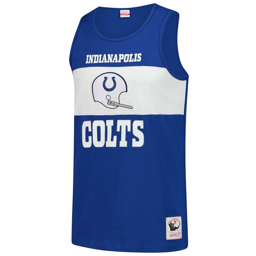 Indianapolis Colts Retro Colorblock Tank Top - Royal - Mitchell & Ness