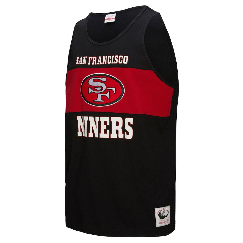 San Francisco 49ers Retro Colorblock Tank Top - Black - Mitchell & Ness