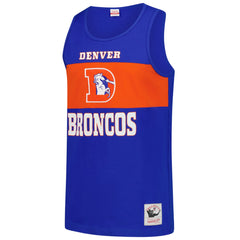 Denver Broncos Retro Colorblock Tank Top - Royal - Mitchell & Ness
