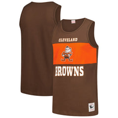 Cleveland Browns Retro Colorblock Tank Top - Brown - Mitchell & Ness