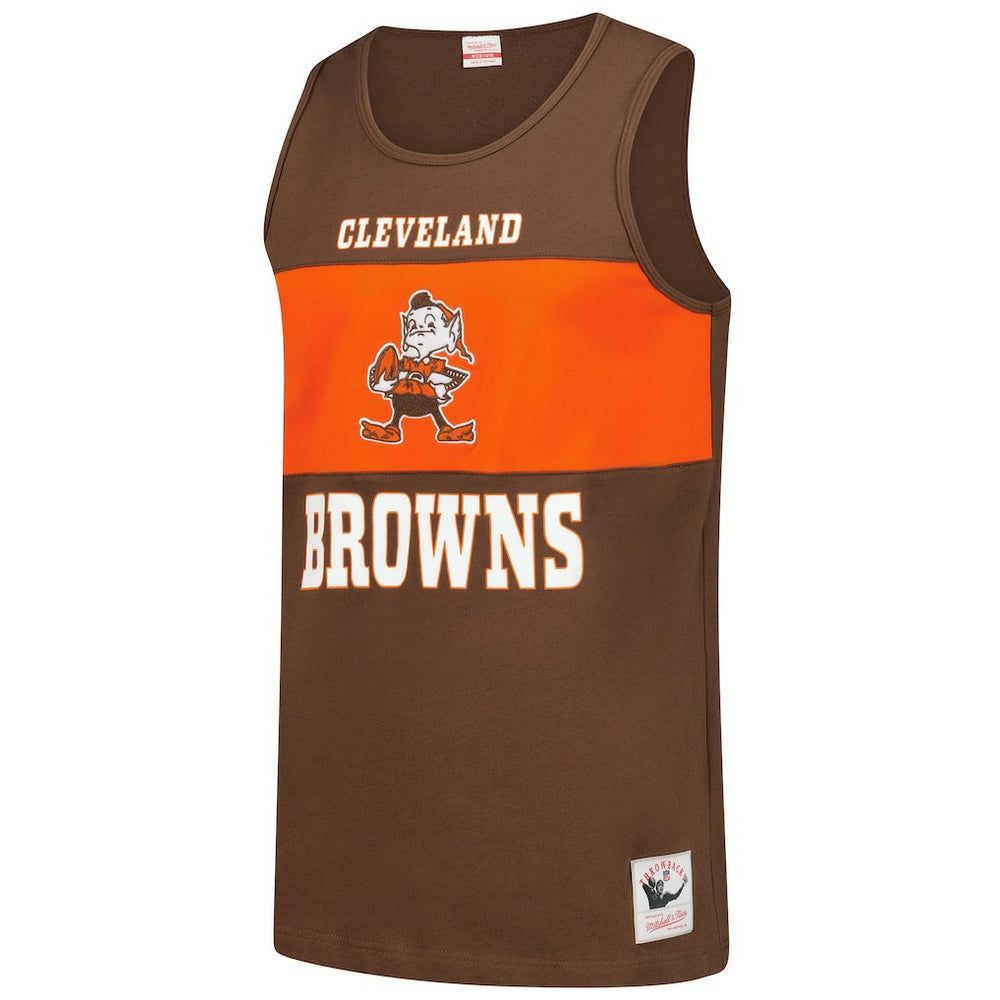Cleveland Browns Retro Colorblock Tank Top - Brown - Mitchell & Ness