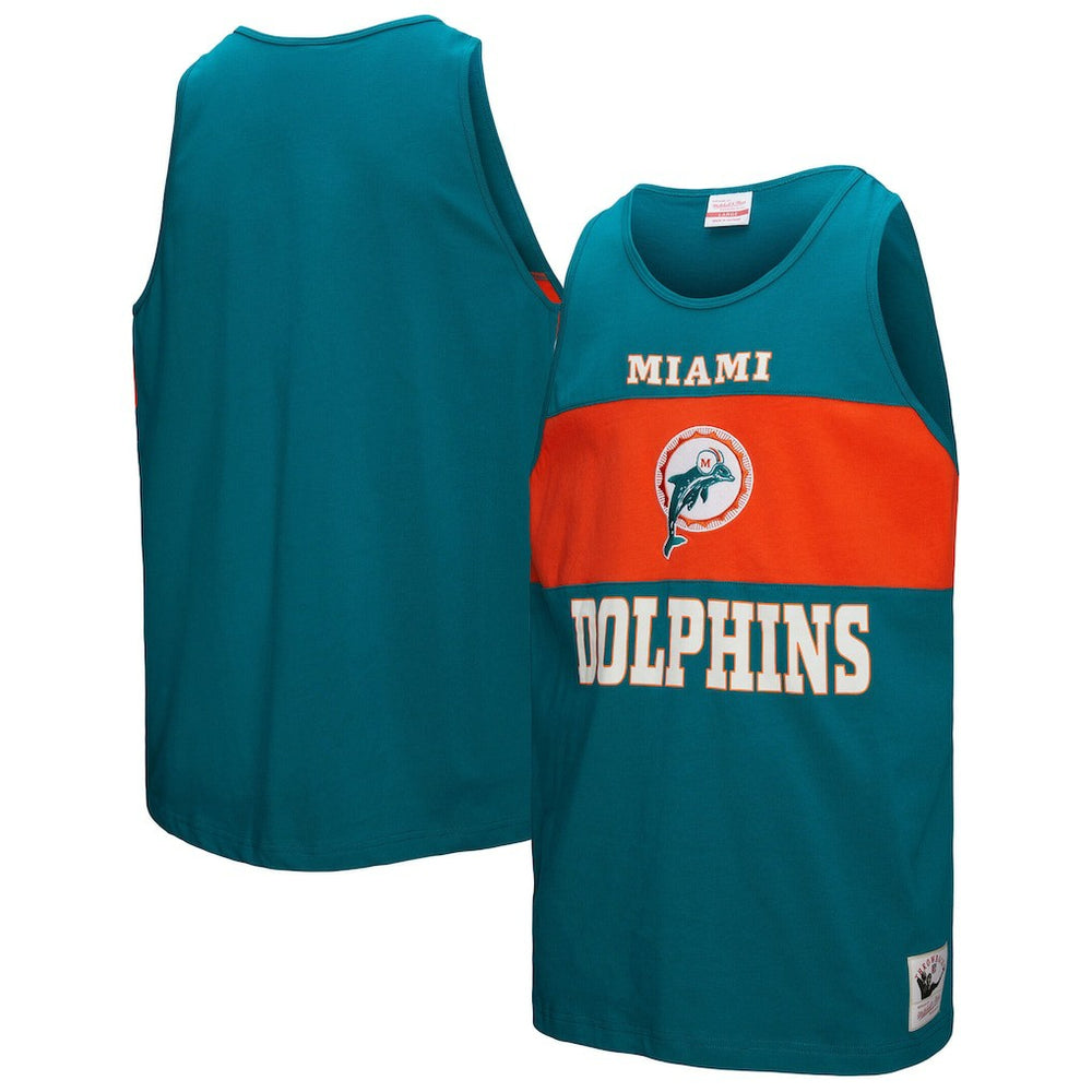 Miami Dolphins Retro Colorblock Tank Top - Aqua - Mitchell & Ness