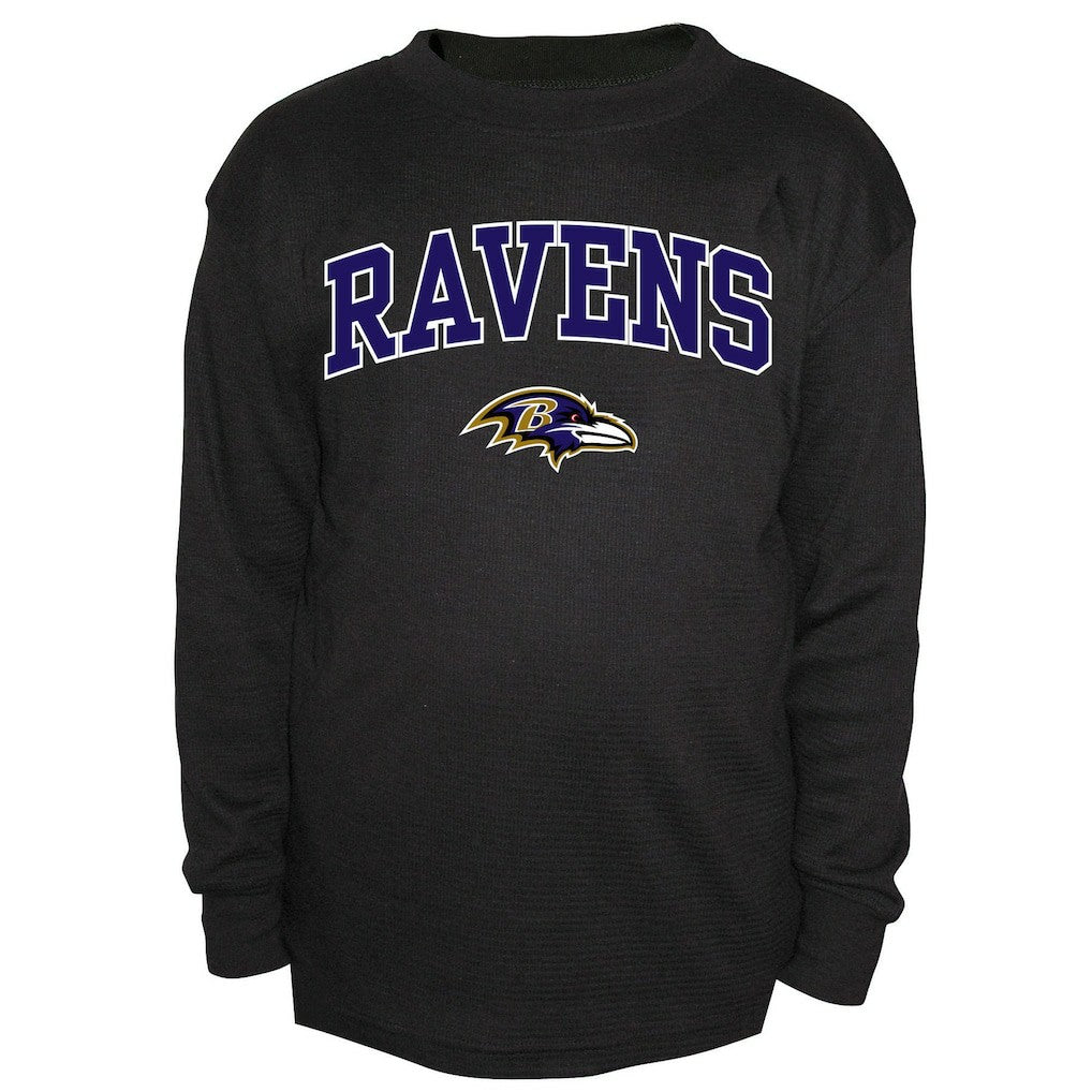 Baltimore Ravens Big & Tall Thermal Long Sleeve Crew Neck T-Shirt - Black - Fanatics