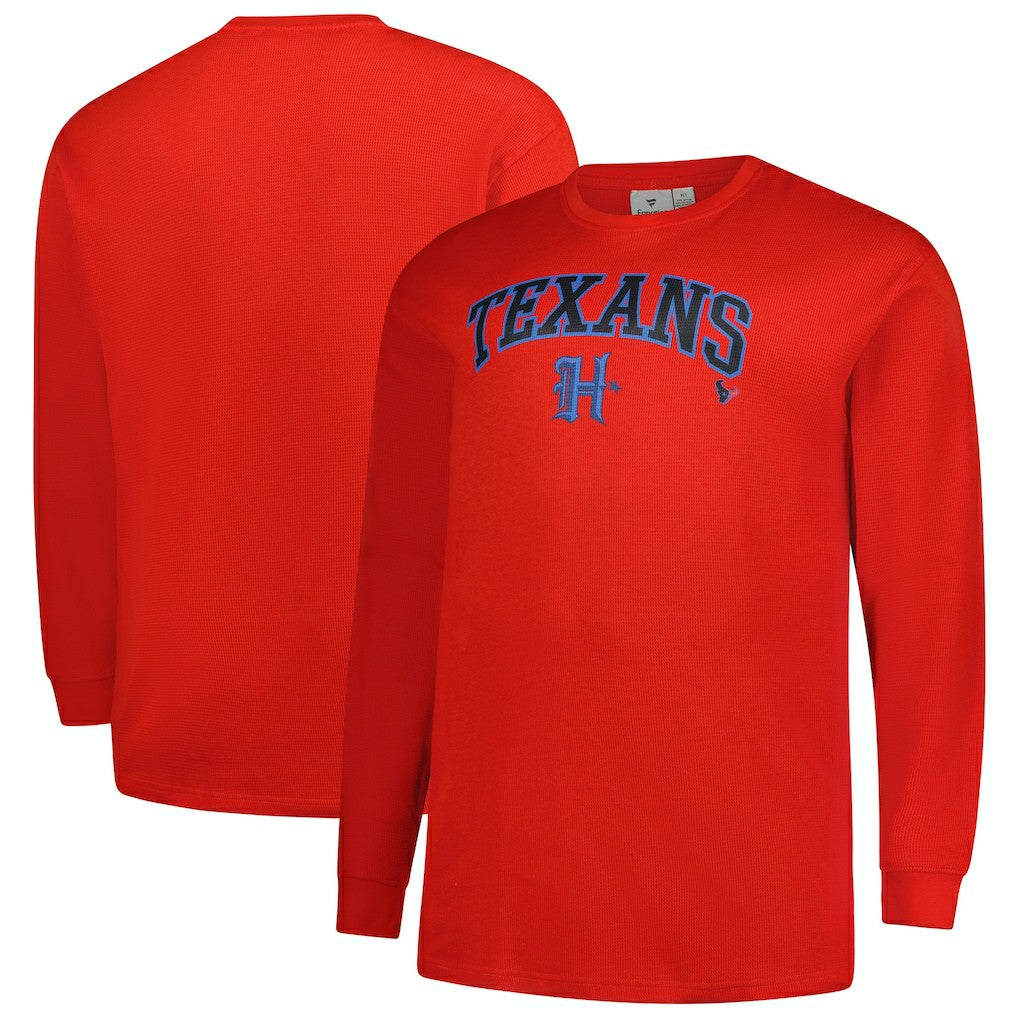 Houston Texans Big & Tall Throwback Thermal Long Sleeve T-Shirt - Red - Fanatics