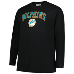 Miami Dolphins Big & Tall Throwback Thermal Long Sleeve T-Shirt - Black - Fanatics