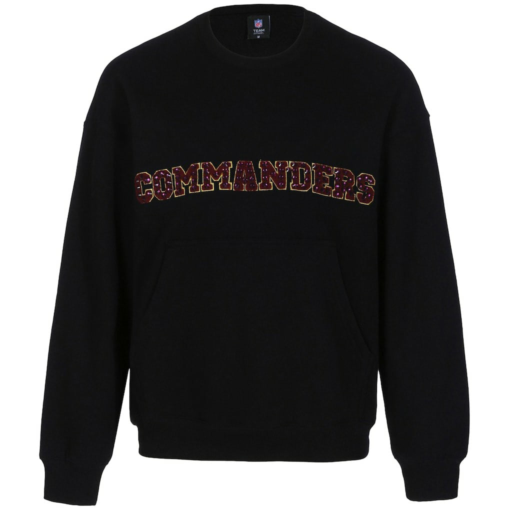 Washington Commanders Cuce Women's Chenille Jeweled Sweatshirt - Black - NFL